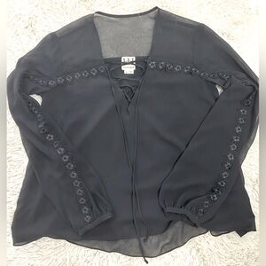 Haute Hippie black shirt with flower detail